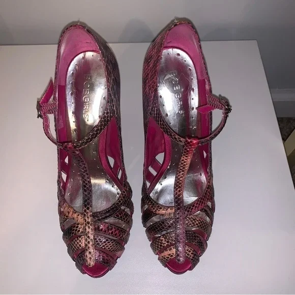 BCBGirls pink and purple snakeskin heels.  Size 8.​ - Picture 6 of 7